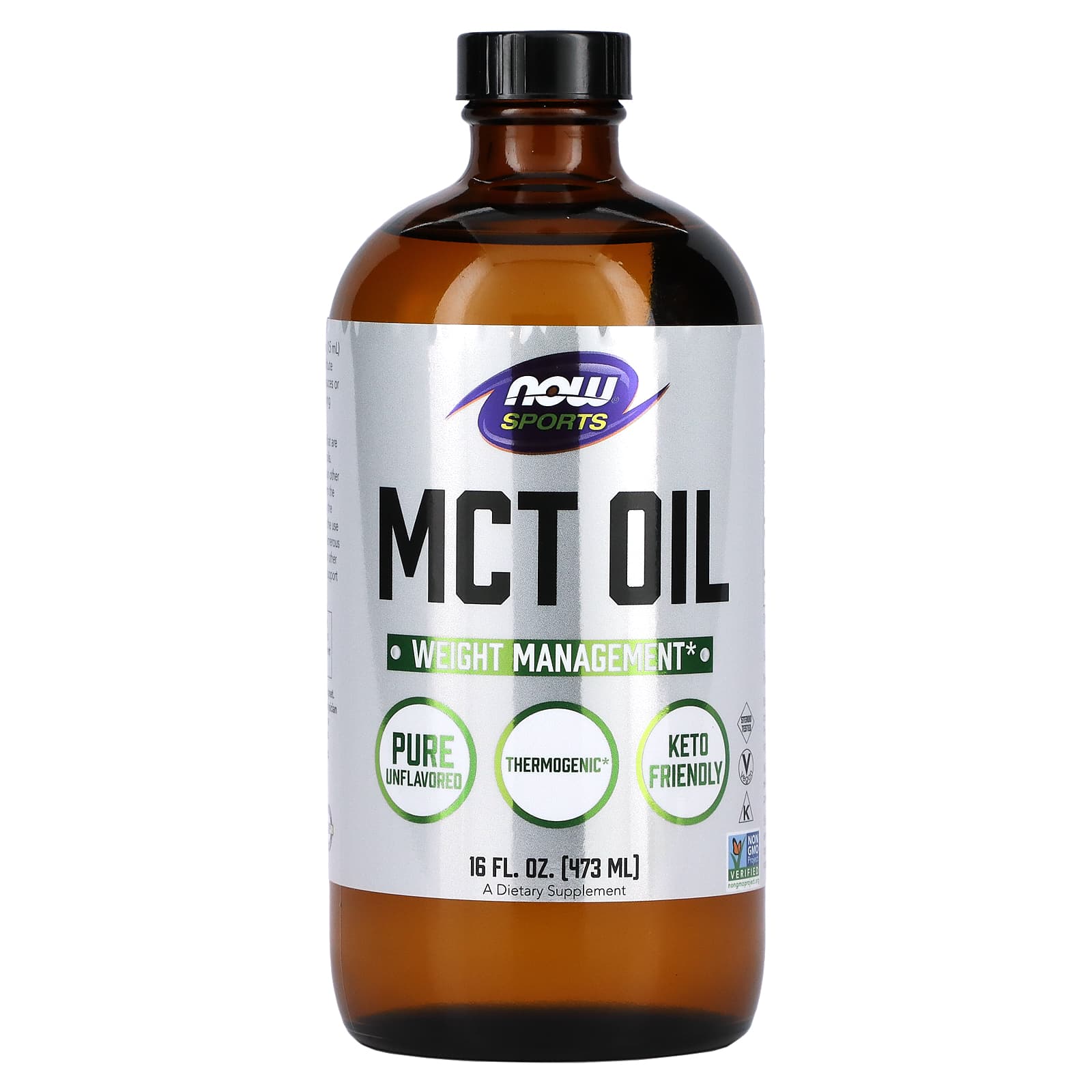 روغن MCT خالص ناو اسپرت /پشتیبان چربی‌سوزی، انرژی و رژیم کتو | بدون طعم و افزودنی | ۴۷۳ میلی‌لیتر
