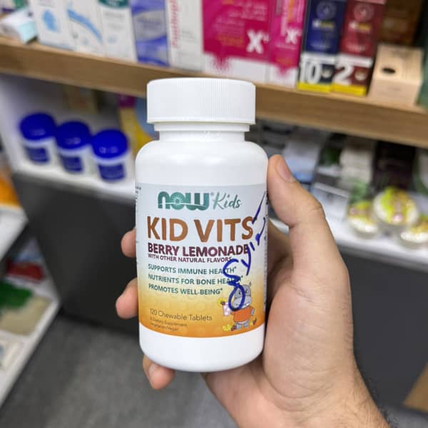 مولتی ویتامین جویدنی کودکان ناو فودز مدل Kid Vits – طعم بری لیموناد (۱۲۰ عدد)