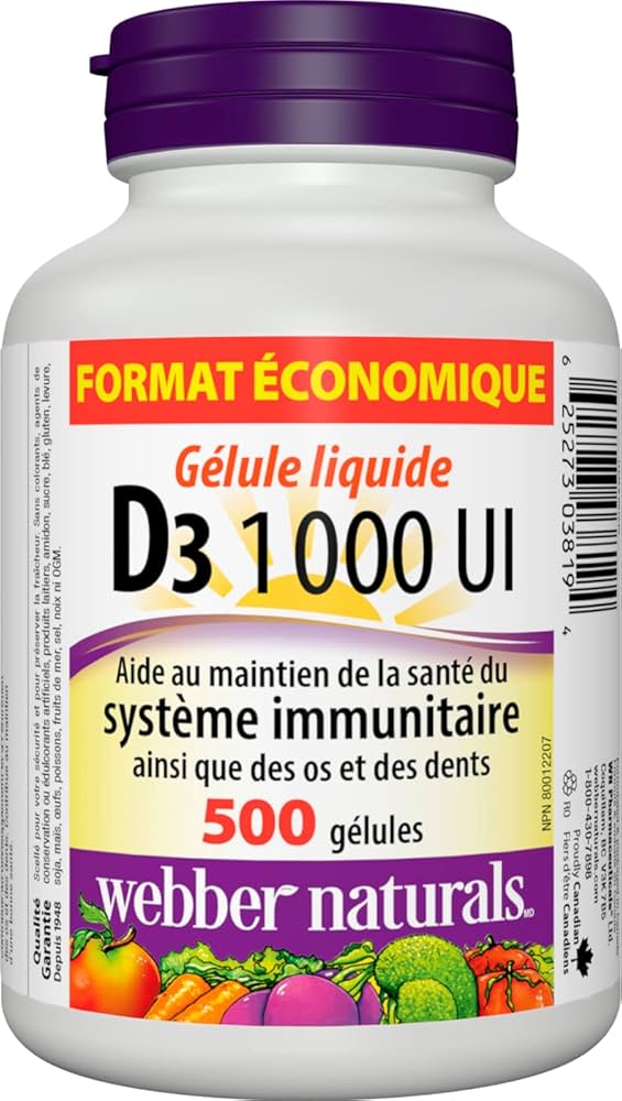 ویتامین دی 3 وبـر نچرالز 1000 واحد (500 سافت‌ژل)