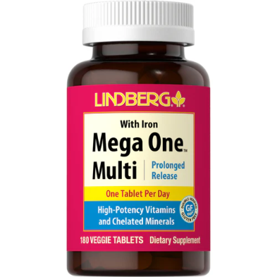 مولتی‌ویتامین کامل Mega One با آهن – ۱۸۰ عددی (رشد طولانی)