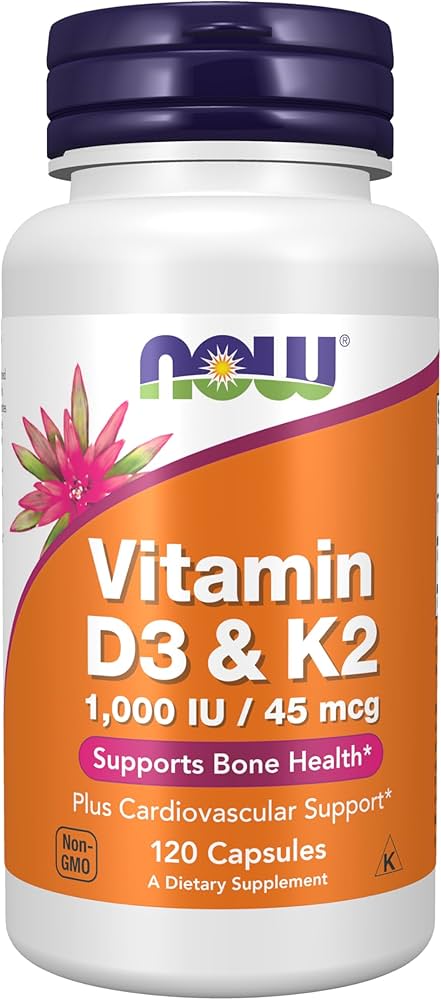 ویتامین D3 و K2 ناو فودز ۱۲۰ کپسول (1000 IU / 45 mcg)