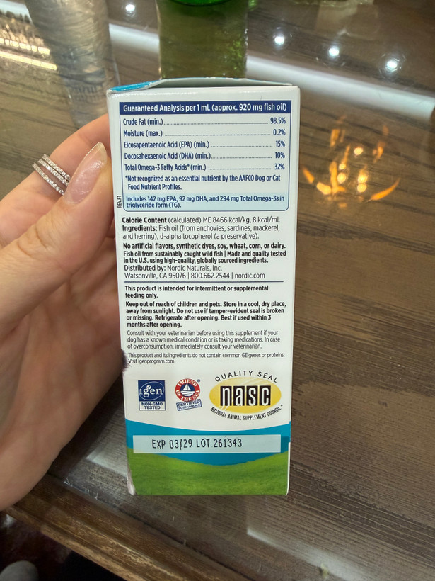 مکمل امگا ۳ حیوانات خانگی نوردیک نچرالز (Omega-3 Pet)
