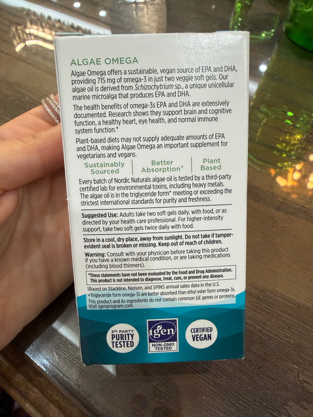 کپسول نرم امگا ۳ گیاهی جلبکی نوردیک نچرالز (Algae Omega)
